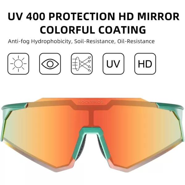 imageROCKBROS Polarized Sunglasses for Men Women UV Protection Cycling Sunglasses Sport GlassesGreen Yellow