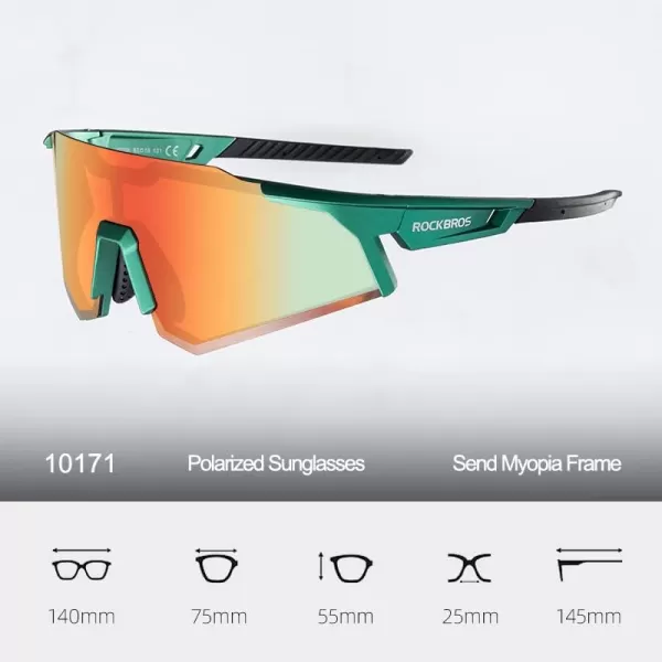 imageROCKBROS Polarized Sunglasses for Men Women UV Protection Cycling Sunglasses Sport GlassesGreen Yellow