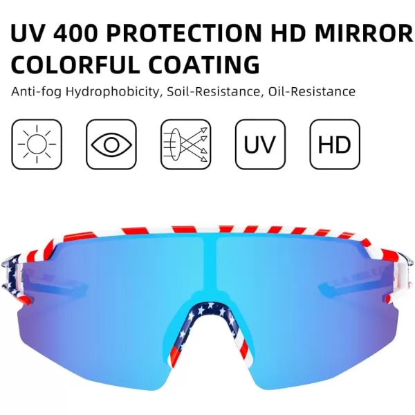 imageROCKBROS Polarized Sunglasses for Men Women UV Protection Cycling Sunglasses Sport GlassesRed Blue