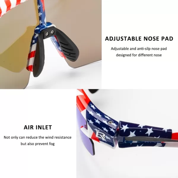 imageROCKBROS Polarized Sunglasses for Men Women UV Protection Cycling Sunglasses Sport GlassesRed Blue