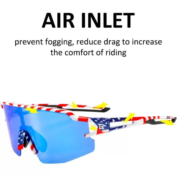 imageROCKBROS Polarized Sunglasses for Men Women UV Protection Cycling Sunglasses Sport GlassesRed Blue