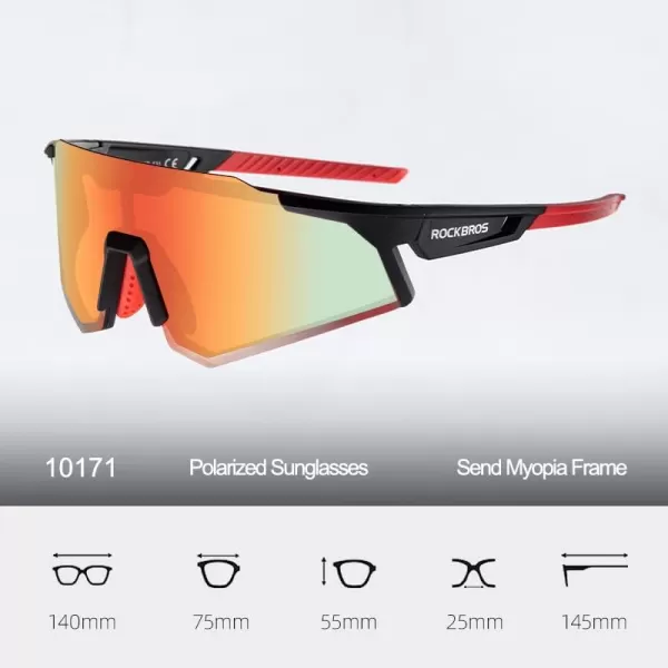 imageROCKBROS Polarized Sunglasses for Men Women UV Protection Cycling Sunglasses Sport GlassesRed Yellow