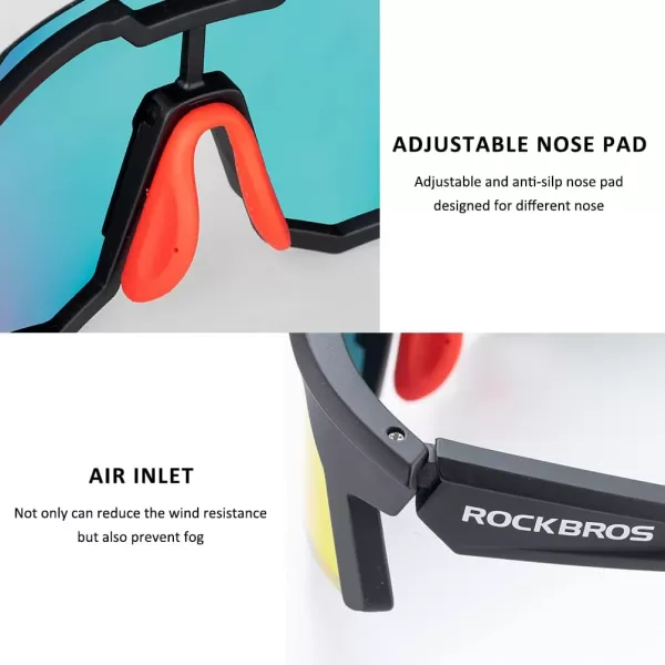 imageROCKBROS Polarized Sunglasses for Men Women UV Protection Cycling Sunglasses Sport GlassesRed Yellow