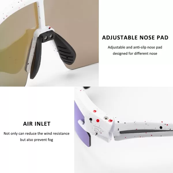 imageROCKBROS Polarized Sunglasses for Men Women UV Protection Cycling Sunglasses Sport GlassesWhite Blue