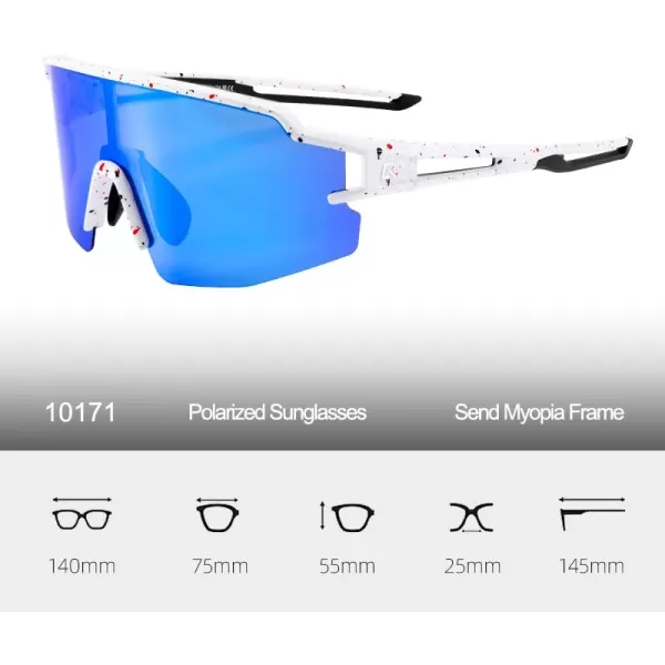 imageROCKBROS Polarized Sunglasses for Men Women UV Protection Cycling Sunglasses Sport GlassesWhite Blue