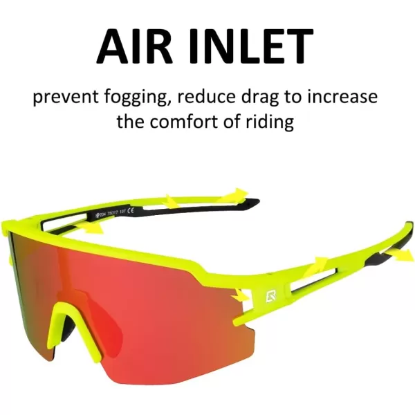 imageROCKBROS Polarized Sunglasses for Men Women UV Protection Cycling Sunglasses Sport GlassesYellow Red