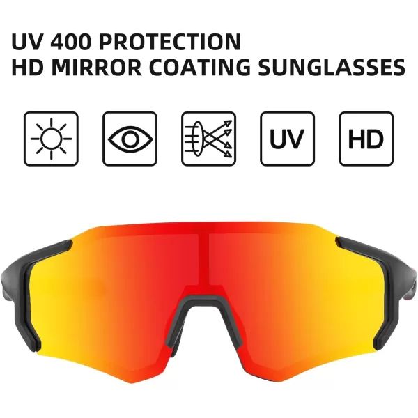 imageROCKBROS Polarized Sunglasses for Men Women UV400 Protection Cycling Bike Glasses Lightweight Frame Driving SunglassesBlack
