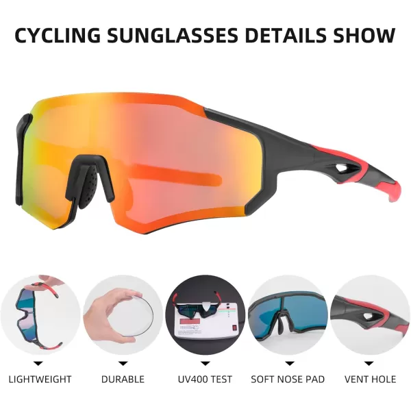 imageROCKBROS Polarized Sunglasses for Men Women UV400 Protection Cycling Bike Glasses Lightweight Frame Driving SunglassesBlack