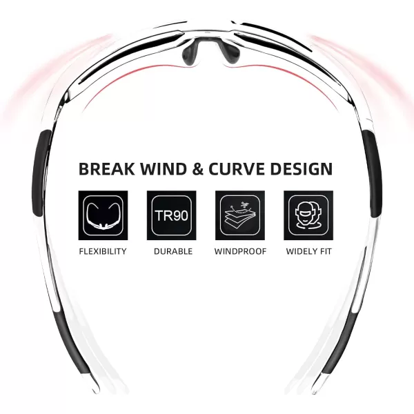 imageROCKBROS Polarized Sunglasses for Men Women UV400 Protection Cycling Bike Glasses Lightweight Frame Driving SunglassesWhite
