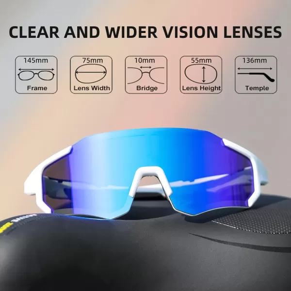 imageROCKBROS Polarized Sunglasses for Men Women UV400 Protection Cycling Bike Glasses Lightweight Frame Driving SunglassesWhite