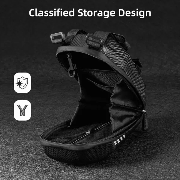 imageROCKBROS Scooter Storage Bag Scooter Front Hanging Bag Waterproof Scooter handlebar Bag Folding Bike EVA Hard Shell Scooter Frame BagLarge3L