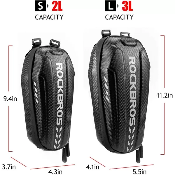 imageROCKBROS Scooter Storage Bag Scooter Front Hanging Bag Waterproof Scooter handlebar Bag Folding Bike EVA Hard Shell Scooter Frame BagLarge3L