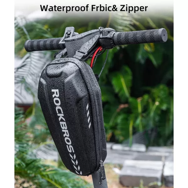 imageROCKBROS Scooter Storage Bag Scooter Front Hanging Bag Waterproof Scooter handlebar Bag Folding Bike EVA Hard Shell Scooter Frame BagLarge3L