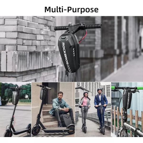 imageROCKBROS Scooter Storage Bag Scooter Front Hanging Bag Waterproof Scooter handlebar Bag Folding Bike EVA Hard Shell Scooter Frame BagSmall2L
