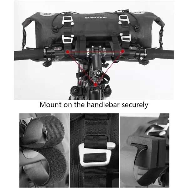 imageROCKBROS Waterproof Handlebar Bags 12L20L Bikepacking Bags Front 2 Dry Packs for MTB Road Bicycles Bikepacking Accessories