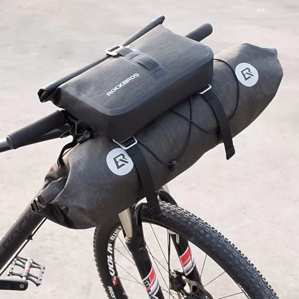 imageROCKBROS Waterproof Handlebar Bags 12L20L Bikepacking Bags Front 2 Dry Packs for MTB Road Bicycles Bikepacking Accessories