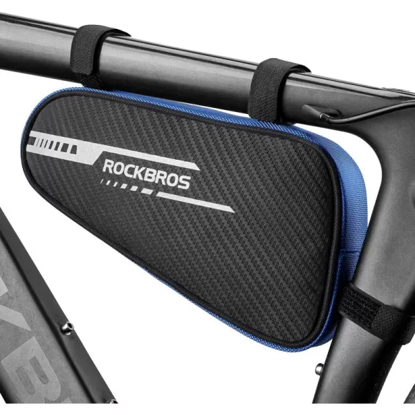 imageBike Bicycle Triangle Bag Bike Storage Bag Bicycle Frame Pouch Bag for MTB Road Bike Cycling Bike AccessoriesBule Black