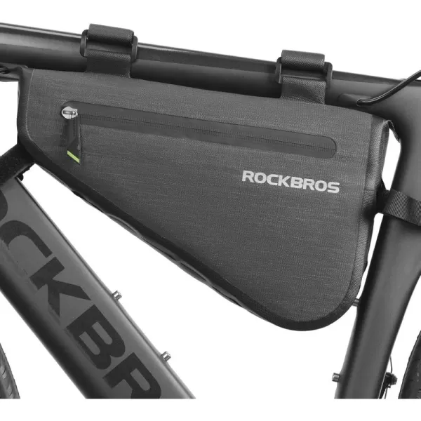 imageROCKBROS 5L Bike Bicycle Frame Bag Waterproof Bikepacking Bike Bag Triangle Frame Bag Large Bike Storage Bag Under Frame 5Lblack