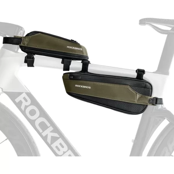 imageROCKBROS Bike Frame Bag Bike Top Tube Bag 2 Pieces Combi Bike Bag Bike Triangle Bag Pouch Storage Bag for Mountain Road Ebike Bike