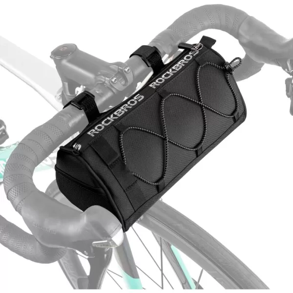 imageROCKBROS Bike Handlebar Bag with 15L Large Capacity Bike Bag Front Handlebar for Bicycles Reflective Bike Accessory Bags for MTB Road Bikesblack