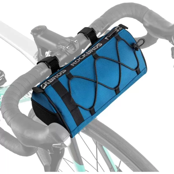 imageROCKBROS Bike Handlebar Bag with 15L Large Capacity Bike Bag Front Handlebar for Bicycles Reflective Bike Accessory Bags for MTB Road Bikesblue