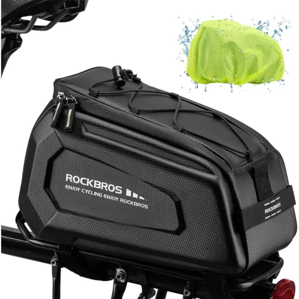 imageROCKBROS Bike Rack Bags  Hard Shell Bicycle Rear Rack Bag Large Pannier for Bicycle Rear Rack Bags Bike Rear Seat Bag Bike Trunk Bag Ebike Battery Bag Bike Saddle Bag for Rear Rack Bike Accessories