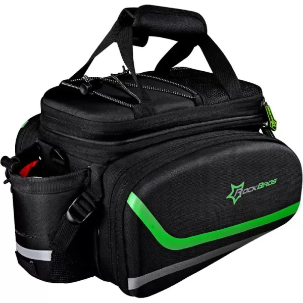 imageROCKBROS Bike Trunk Bag 17L45L Bike Rear Rack Bag Bike Bags for Bicycles Rear Rack Waterproof Bike Rack BagBlack Green