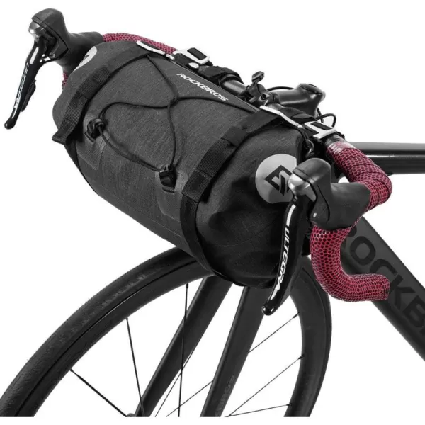 imageROCKBROS Bikepacking Bike Handlebar Bag 7L14L Waterproof Large Dry Pack Bicycle Front Bag Roll for MTB Mountain Road Dropbar Bikes Bar