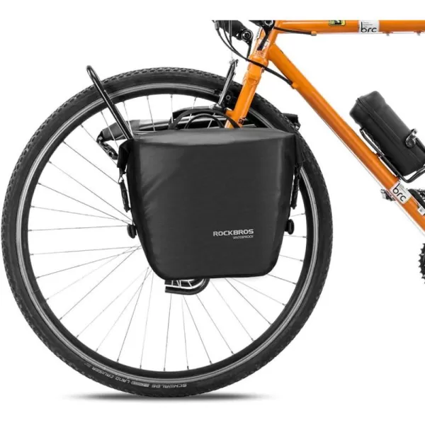 imageROCKBROS Front Roller Panniers Bag Front Rack Bike Bag Sturdy Shelf Package with Carrying Handle ampamp Free Shoulder Strap for Touring Picnic Commuting 1 PairBlack2