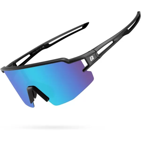 imageROCKBROS Polarized Sunglasses for Men Women UV Protection Cycling Sunglasses Sport GlassesBlack Blue