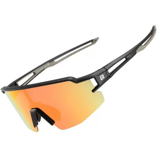 imageROCKBROS Polarized Sunglasses for Men Women UV Protection Cycling Sunglasses Sport GlassesBlack Yellow