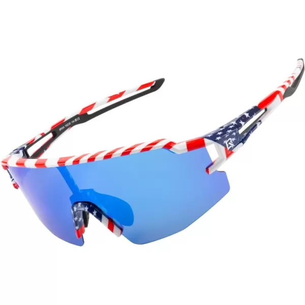 imageROCKBROS Polarized Sunglasses for Men Women UV Protection Cycling Sunglasses Sport GlassesRed Blue