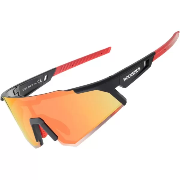 imageROCKBROS Polarized Sunglasses for Men Women UV Protection Cycling Sunglasses Sport GlassesRed Yellow