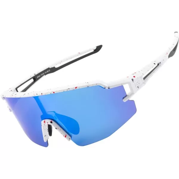 imageROCKBROS Polarized Sunglasses for Men Women UV Protection Cycling Sunglasses Sport GlassesWhite Blue