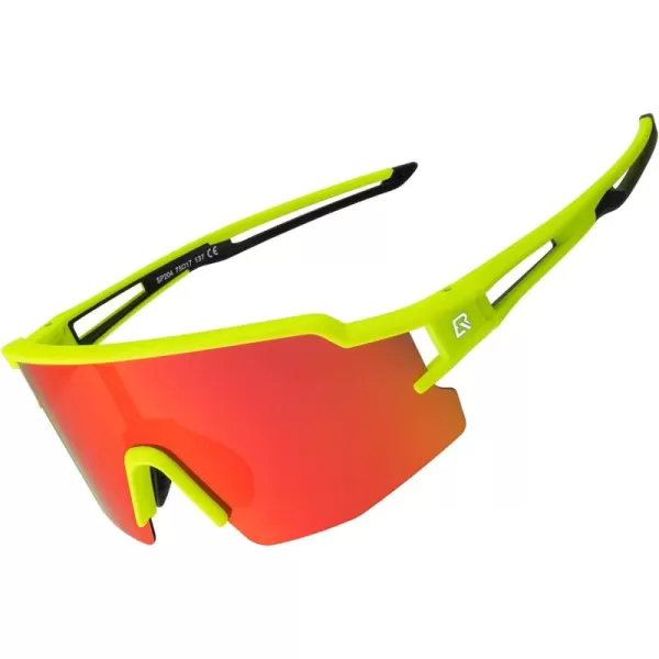 imageROCKBROS Polarized Sunglasses for Men Women UV Protection Cycling Sunglasses Sport GlassesYellow Red