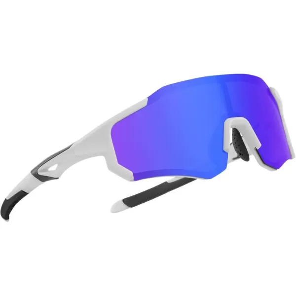 imageROCKBROS Polarized Sunglasses for Men Women UV400 Protection Cycling Bike Glasses Lightweight Frame Driving SunglassesWhite