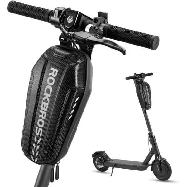 imageROCKBROS Scooter Storage Bag Scooter Front Hanging Bag Waterproof Scooter handlebar Bag Folding Bike EVA Hard Shell Scooter Frame BagSmall2L