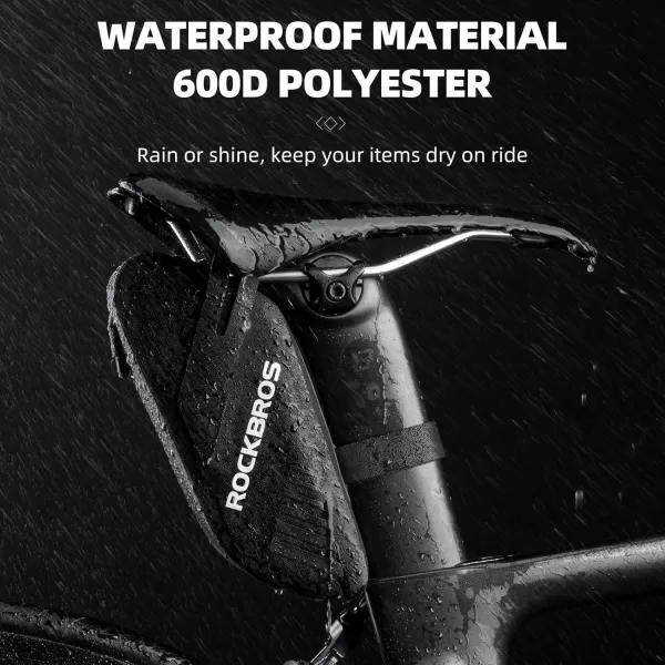 imageROCKBROS Bike Bag Waterproof 06L Bike Seat Bag Frame Bag Lightweight Bike Saddele Bag Top Tube Bag Accessories for Mountain MTB Road Foldable Bikes