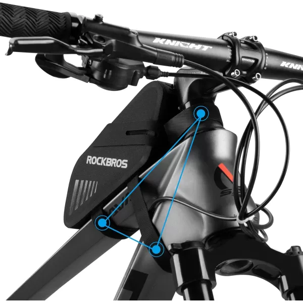 imageROCKBROS Bike Bag Waterproof 06L Bike Seat Bag Frame Bag Lightweight Bike Saddele Bag Top Tube Bag Accessories for Mountain MTB Road Foldable Bikes