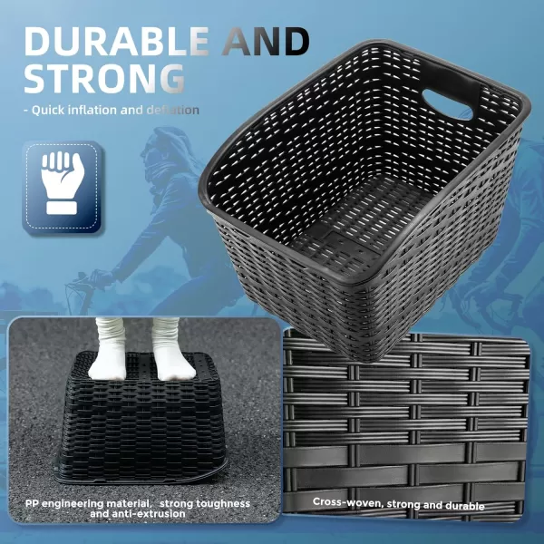 imageROCKBROS Bike Basket Rear Durable Bicycle Rack Baskets Lightweight Bike Cargo Basket with 30L Large Capacity Easy to Install