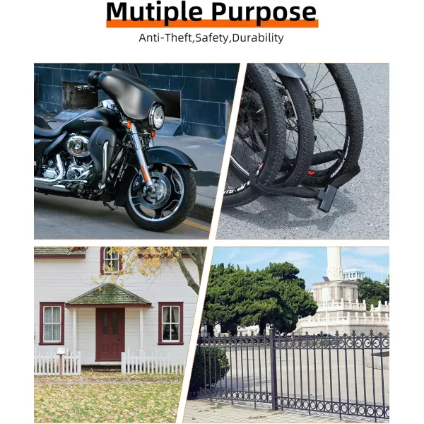 imageROCKBROS Bike Chain Lock Heavy Duty AntiTheft Bicycle Chain Lock with Key 3 Feet Long 8mm Thicker Bike Lock Chain for Electric Bike Bicycle Motorcycle Scooter Door Gate Fence