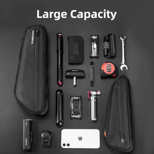 imageROCKBROS Bike Frame Bag Bike Bag Triangle Water Resistant Bike Saddle Bag Bike Accessories for MTB Road Bike Cycling