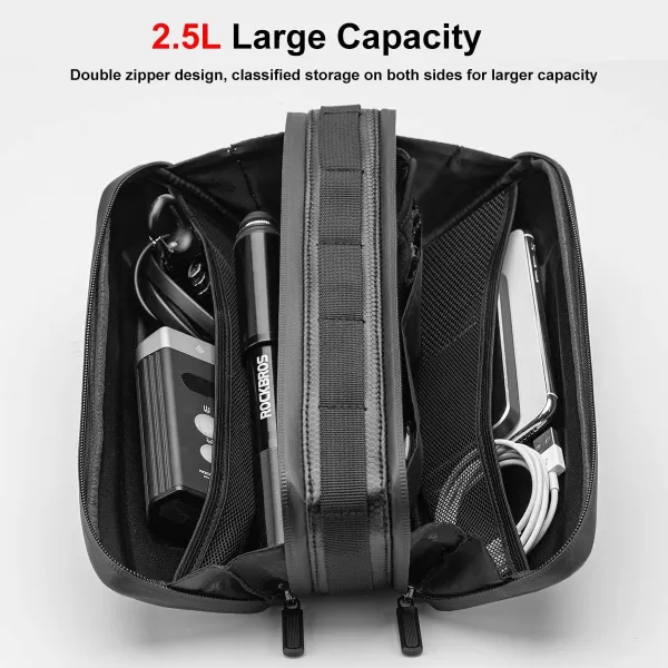 imageROCKBROS Bike Frame Bag Bike Storage Triangle Bag Bicycle Under Top Tube Saddle Bag WaterResistant EVA Cycling Bike Accessories Pouch for Mountain Road Bike