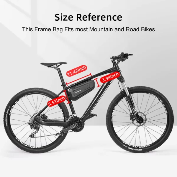imageROCKBROS Bike Frame Bag Bike Storage Triangle Bag Bicycle Under Top Tube Saddle Bag WaterResistant EVA Cycling Bike Accessories Pouch for Mountain Road Bike
