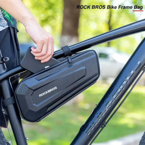 imageROCKBROS Bike Frame Bag Bike Storage Triangle Bag Bicycle Under Top Tube Saddle Bag WaterResistant EVA Cycling Bike Accessories Pouch for Mountain Road Bike