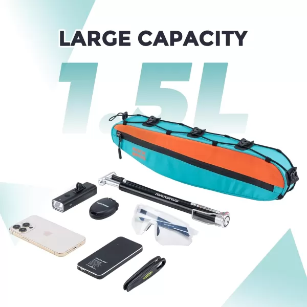 imageROCKBROS Bike Frame Bag Bike Triangle Bag Bike Top Tube Bag 15L Bike Bag Pouch Storage Bag for Cycling Mountain Road Ebike