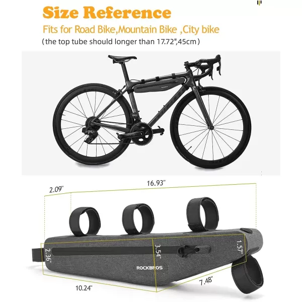imageROCKBROS Bike Frame Bag Bike Triangle Bag Waterproof Bike Top Tube Bag Cycling Pouch 15 L Classified Capacity