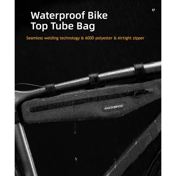 imageROCKBROS Bike Frame Bag Bike Triangle Bag Waterproof Bike Top Tube Bag Cycling Pouch 15 L Classified Capacity