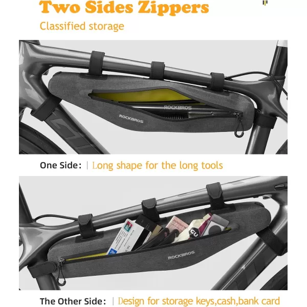 imageROCKBROS Bike Frame Bag Bike Triangle Bag Waterproof Bike Top Tube Bag Cycling Pouch 15 L Classified Capacity