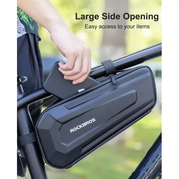 imageROCKBROS Bike Frame Bag Hard Shell EVA Bike Triangle Bag Bike Top Tube Bag 15L Capacity